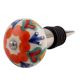 Orange Flower Ceramic Floral Wine Stopper (Pack Of One Piece)